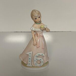 Lefton Christopher Collection 16th Birthday Porcelain Figurine Girl Blonde 2003